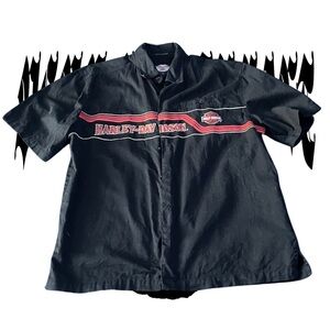Harley-Davidson Black and Red Casual Shirt